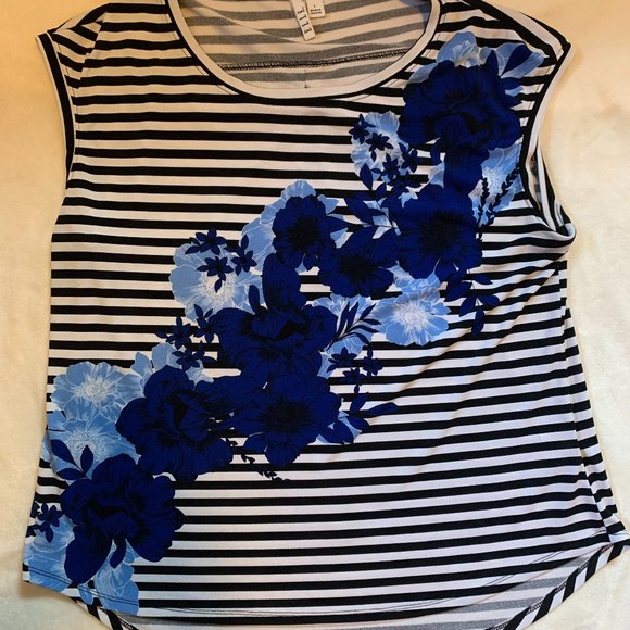 Cap Sleeve Striped Dress Top - Picture 1 of 1